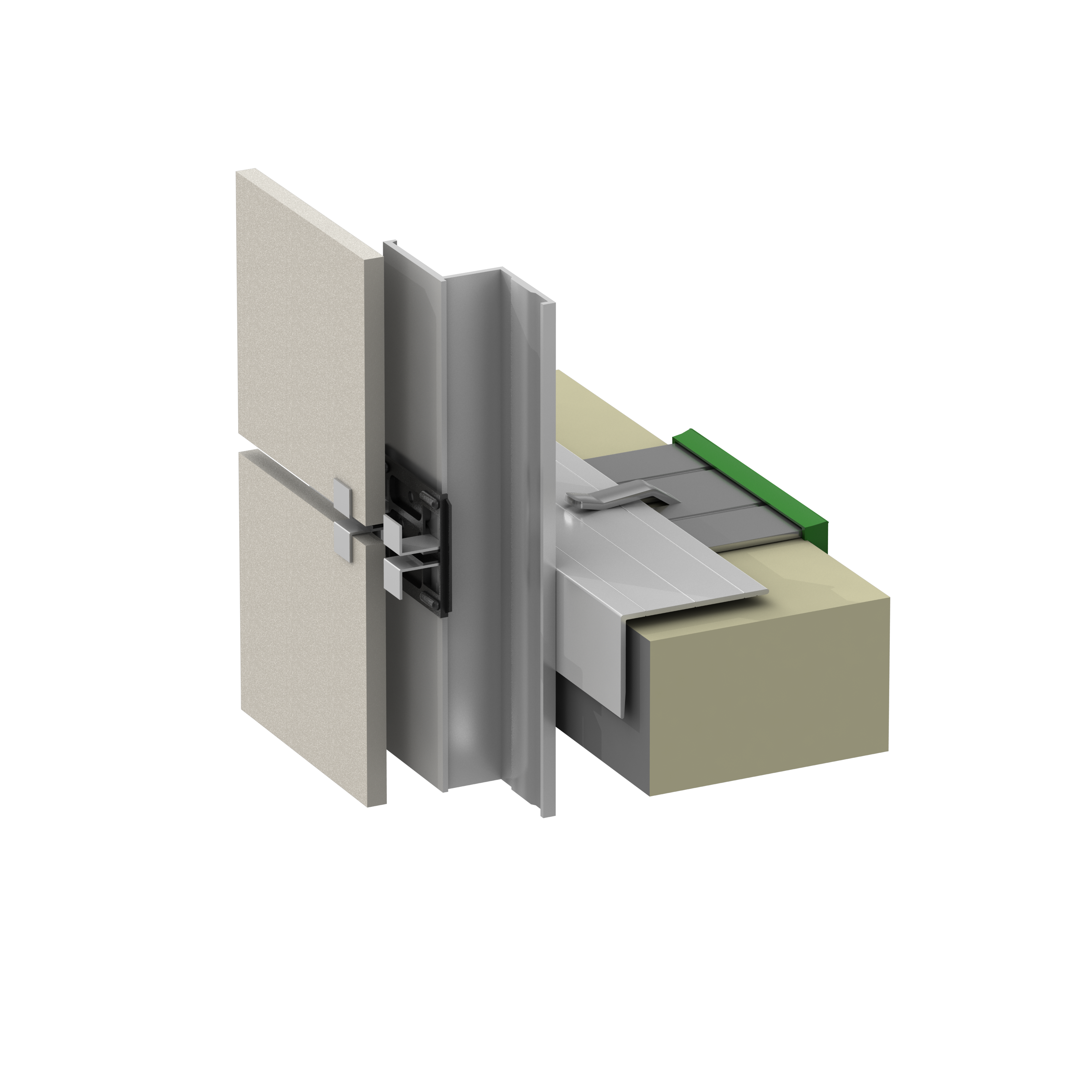 ECO Cladding Sigma HCI.13 System for Visible Clip Attachment of Porcelain Stone Ceramic Rainscreen Cladding Panels