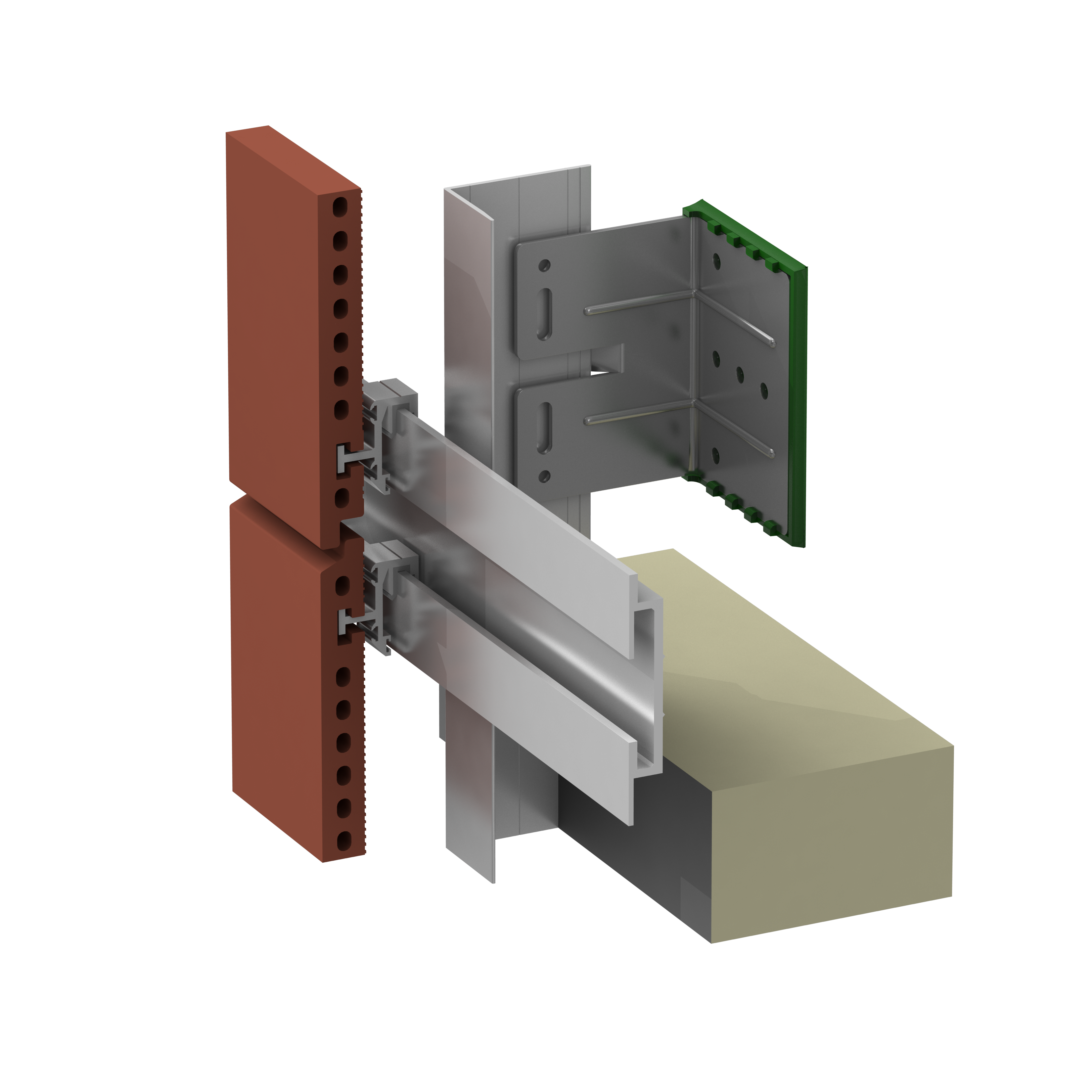 ECO Cladding Sigma Vci.45 Horizontal Rail System for Terracotta Tiles