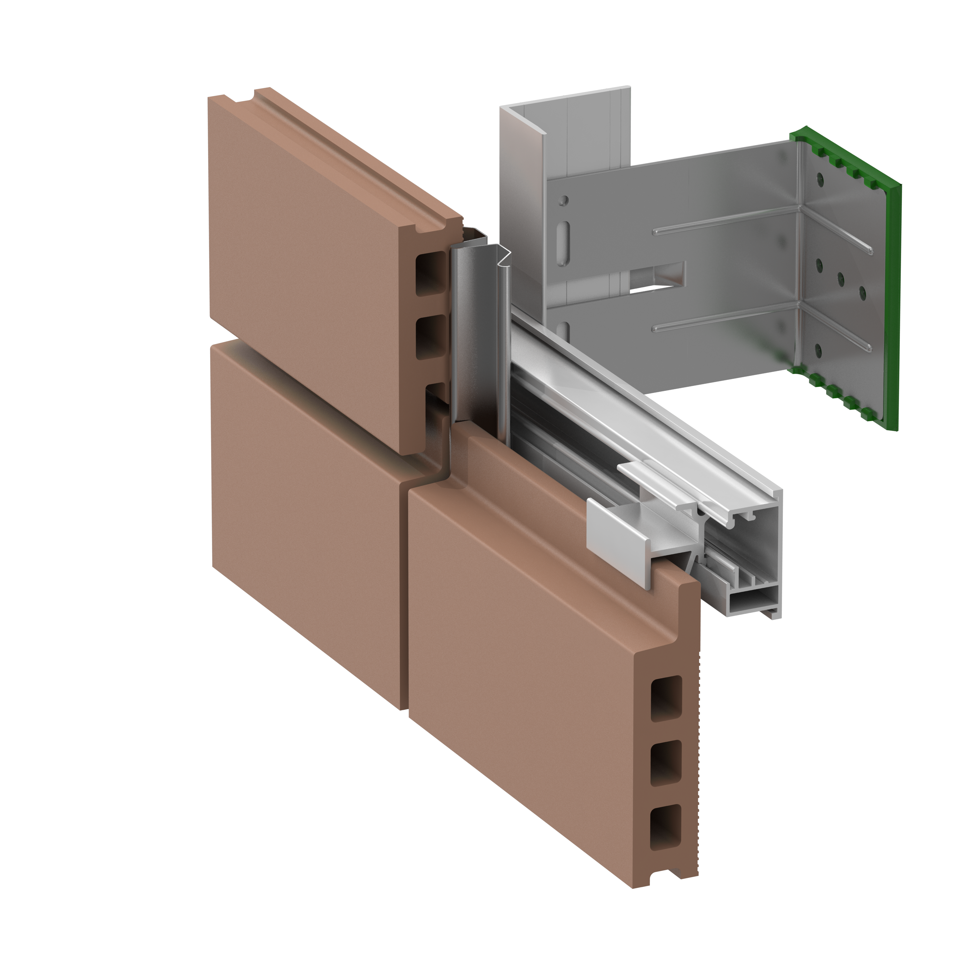 ECO Cladding Sigma Vci.46 - Horizontal Rail System for TC30 Terracotta Tiles