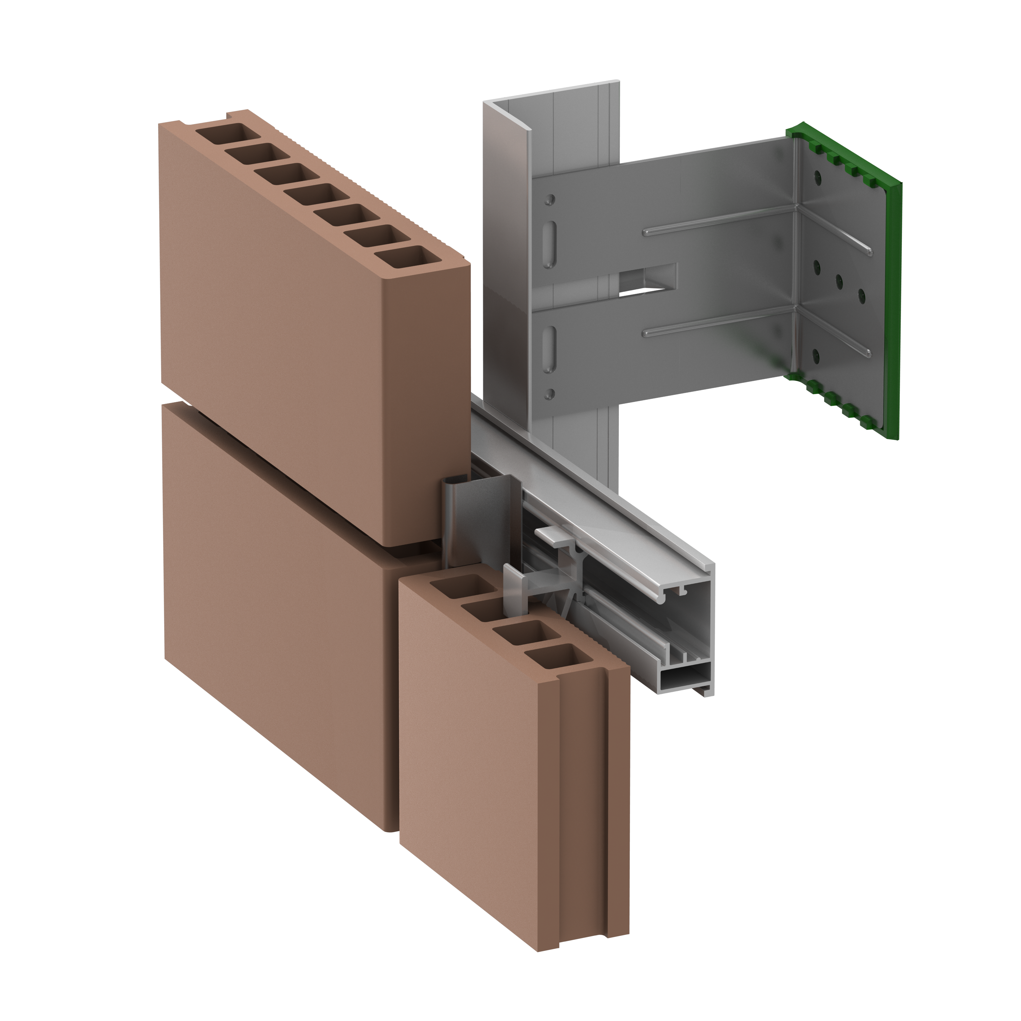 ECO Cladding Sigma Vci.46 System Vertical for TC30 Terracotta Tiles