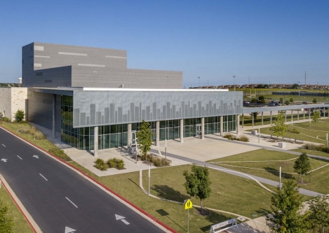 Swisspearl Project Reference Cedar Ridge High School Auditorium - Round Rock, TX